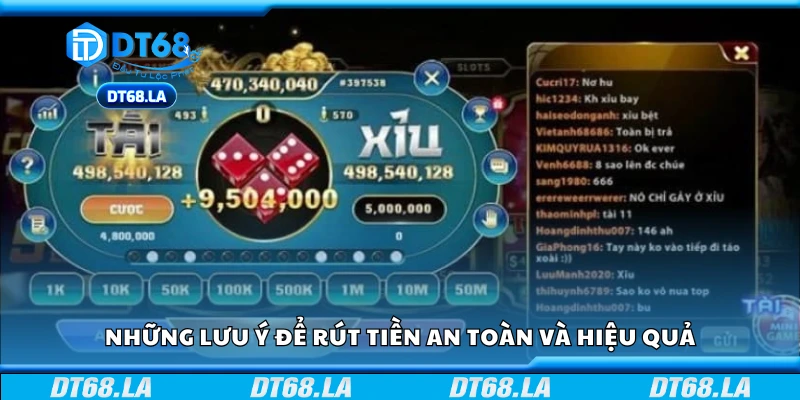 Các lưu ý để rút tiền an toàn và hiệu quả
